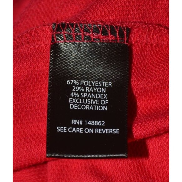 Torrid Women's Red Floral Open Weave Off Shoulder Sweatshirt Plus Size 2 2X - Picture 8 of 9